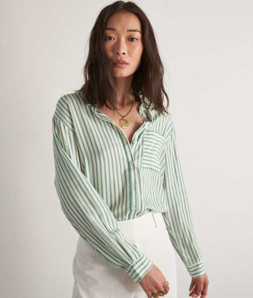 Picture of TIANA GREEN STRIPED SHIRT